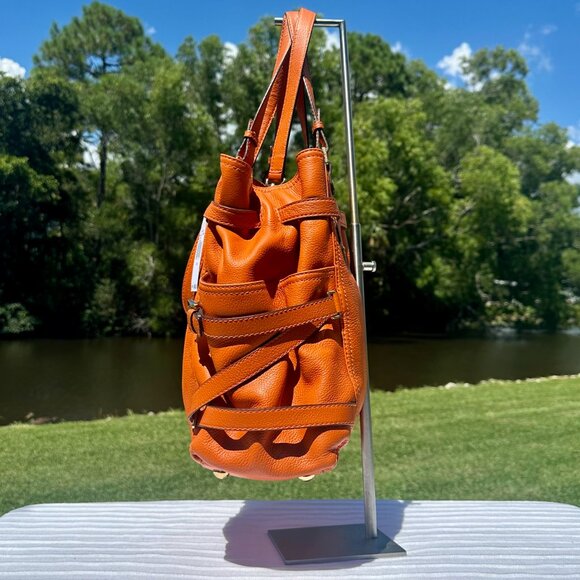 NWT Michael Kors Large North South Gansevoort Tangerine Leather Tote Crossbody - Picture 4 of 13